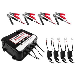 Banshee Charger for Boat Lawn Tractor Car Motorcycle 6/12V 2A 4 BAY w/ USB Ports - 1 of 1