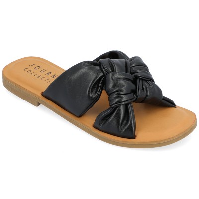 Journee Collection Womens Kianna Slide Puffy Flat Sandal
