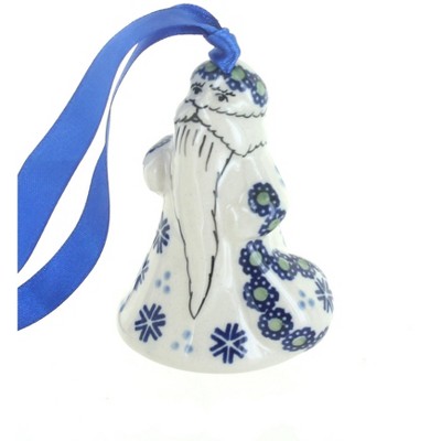 Blue Rose Polish Pottery Festive Fir Father Christmas Ornament