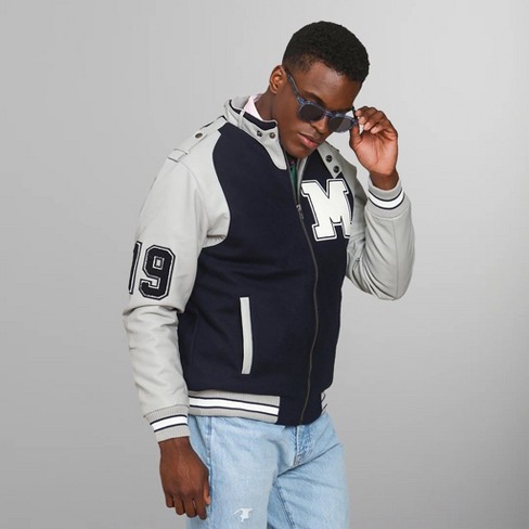 Blue white varesity jacket large outlet