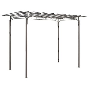 vidaxl Garden Arbor Arch - Steel Rose Archway pergola for Climbers - Outdoor Patio Seating Area 7ft high in Brown - 1 of 4