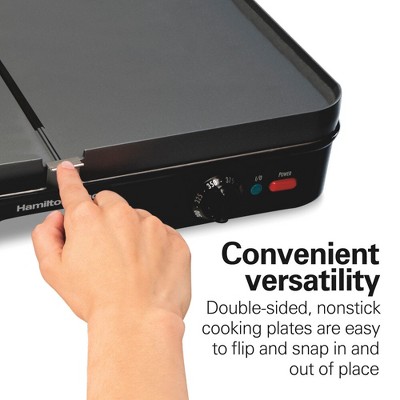 Versatile Dual-Zone Black Electric Grill/Griddle Combo