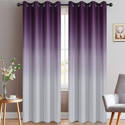 Yakamok Gradient Color Ombre Curtains ( Purple 52x96 Inch, Set of 2)