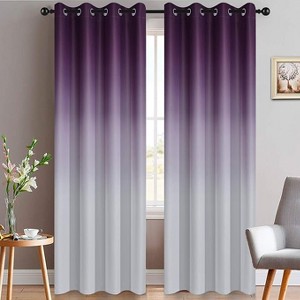 Yakamok Gradient Color Ombre Curtains ( Purple 52x96 Inch, Set of 2) - 1 of 1