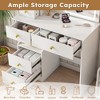Kumasinova Makeup Vanity Desk with LED Mirror&5 Drawers,Adjustable Lighting Vanity Table with Hidden Mirror,Storage Dressing Table for Bedroom,White - 4 of 4