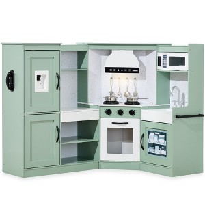 Best Choice Products Pretend Play Corner Kitchen, Ultimate Wooden Toy Set for Kids w/ 6 Accessories - 1 of 4