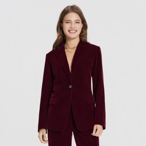 Women's Velvet Blazer - A New Day™ - 1 of 4