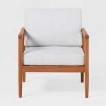 Saracina Home Modern Boho Eucalyptus Outdoor Spindle Arm Chair with Cushions
