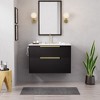 Hyleory 36 inch Wall Mounted Bathroom Vanity with Resin Sink Two Large Storage Drawers and Side Towel Rack - 2 of 4