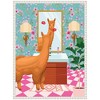 Kate & Laurel All Things Decor 18"x24" Sylvie Maximalist Llama Bathroom Mirror Framed Canvas by Honey Island Studio Beaded White - 2 of 4