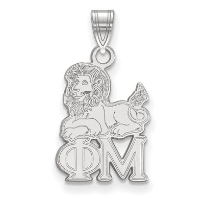 Black Bow Jewelry Sterling Silver Phi Mu Greek Life Small Pendant