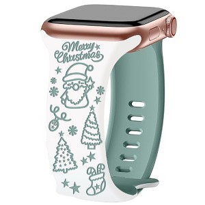 HTUTWOO Christmas Apple Watch Band, Soft Silicone Sport Strap 38/40/41/42/44/45/49mm for iWatch Series 10 9 8 7 6 5 4 3 2 SE Ultra - 1 of 4