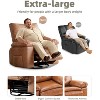 27" Rocker Recliner Chair, 1.5X Sponge Filling, 360 Degree Swivel, PU Leather, Side Pockets and Cup Holders, Reclining 135 Degrees, Vintage Leather - 2 of 4