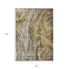 Brown Taupe And Gold Abstract Washable Indoor Outdoor Area Rug - 3 of 4