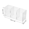 Unique Bargains Office Desk 3 Compartments Acrylic Pen Pencil Holder - 2 of 4