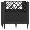 vidaXL Garden Planter with Pegs Black 17.1"x17.1"x17.1" PP - 4 of 4
