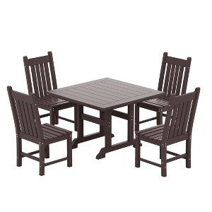 WestinTrends 5 Piece Outdoor Patio Dining Set Outdoor Square Table and Chair Set - 1 of 4