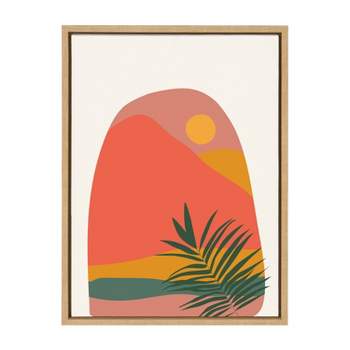 18" x 24" Sylvie Tropical Landscape Framed Canvas by Oris Eddu Natural - Kate & Laurel All Things Decor