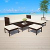 vidaXL Patio Furniture Set 6 Piece Outdoor Sofa with Coffee Table Poly Rattan - 2 of 4
