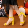 Allegra K Women's Back to College Open Toe Ankle Strap Chunky Heel Sandals - 2 of 4