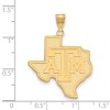 Black Bow Jewelry 14k Yellow Gold Plated Sterling Silver Texas A&M Aggies NCAA Extra Large Pendant - 2 of 3