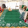 Scalloped Christmas Rug Non Slip, Washable Low Pile Non Shedding Xmas Holiday Carpet Indoor Printed Area Rug - 2 of 4