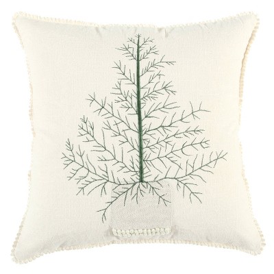 18"x18" Poly Filled Tree Square Throw Pillow Green - Rizzy Home