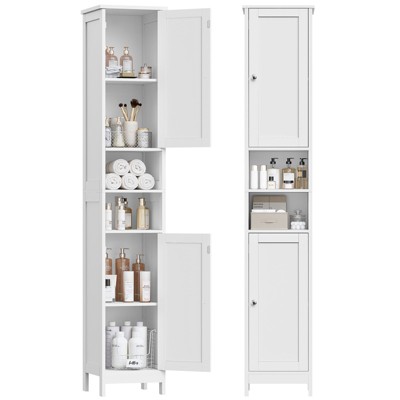 USIKEY 67" Tall Bathroom Cabinet with Adjustable Shelves and Doors, Narrow Bathroom Storage Cabinet for Small Space