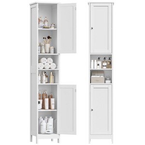 USIKEY 67" Tall Bathroom Cabinet with Adjustable Shelves and Doors, Narrow Bathroom Storage Cabinet for Small Space - 1 of 4