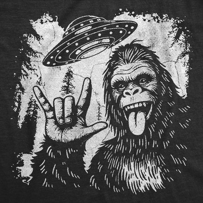 Мужские футболки Crazy Dog T-Shirts, Inc. Mens Funny T Shirts Bigfoot UFO Sarcastic Sasquatch Graphic Novelty Alien Tee For Men - Crazy Dog Men's T Shirt For Astronauts Black XXL — фото 2
