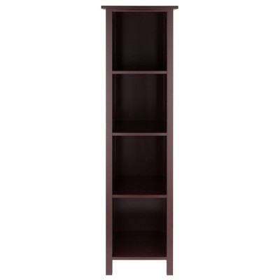 Transitional Walnut Brown 5-Tier Kids Storage Bookshelf