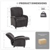 COLAMY Push Back Recliner Chair with Wingback Design, Fabric Accent Chair with Armrests & Wooden Legs for Living Room or Bedroom, Grey - 2 of 4