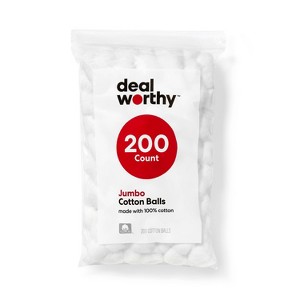 Jumbo Cotton Balls - 200ct - Dealworthy™ - 1 of 3