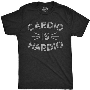 Mens Cardio Is Hardio T Shirt Funny Sarcastic Workout Fitness Tee For Guys - Crazy Dog Men's T Shirt - 1 of 4