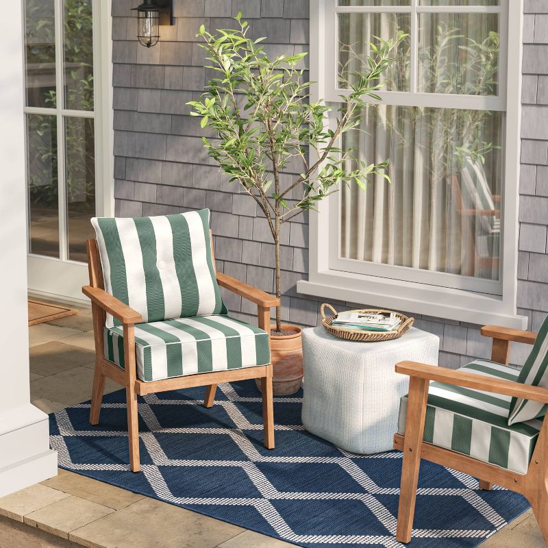 24"x22" Outdoor Deep Seat Cushion with Contrast Piping - Threshold™ designed with Studio, 3 of 7