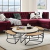 Boraam 5pc Olivia Nesting Coffee Table Set with 4 Nesting Stools Black/Natural - 2 of 4
