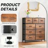 SKRAN Grid Cabinet Fabric Storage Tower with 9 Drawers For Bedroom,Tall Chest Organizer Unit With Fabric Bins, Steel Frame, Wood Top - 3 of 4