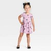 Toddler Girls' Short Sleeve Halloween Cats Dress - Cat & Jack™ Lavender - 3 of 3