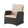Christopher Knight Home Sanger Outdoor Wicker Club Chair with Button-Tufted Cushions (Set of 2), Dark Brown/Beige - 4 of 4