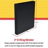 School Smart D Ring Binder, Polypropylene, 1 Inch, Black - 3 of 4