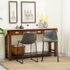 Roundhill Furniture Lotusville Vintage PU Leather Counter Height Stools, Antique Gray, Set of 2 - 3 of 4