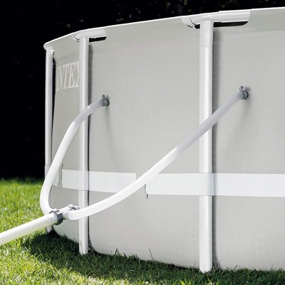 18ft x 48in Gray PVC Round Above Ground Pool Set with Filter Pump