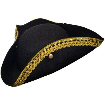 Dress Up America Pilot Hat - Black Airline Captain Cap for Adults