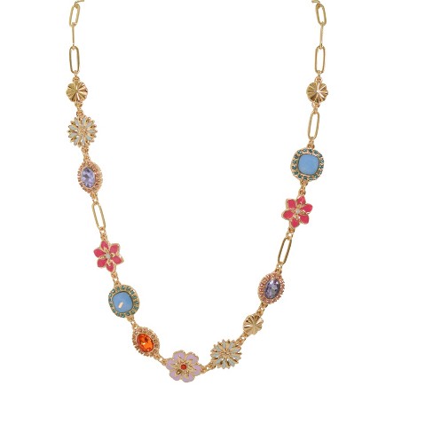Isaac Mizrahi New York Mixed Media Collar Necklace - Multicolored : Target