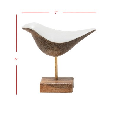 Multicolored Handcarved Mango Wood Bird Figurine