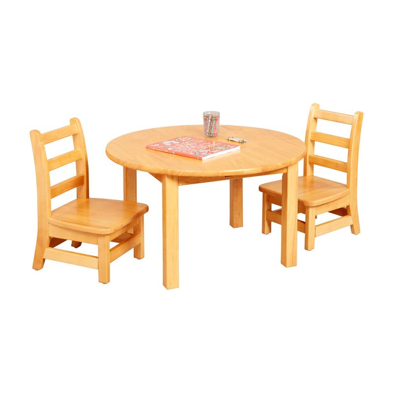ECR4Kids 24in x 24in Square Hardwood Table with 16in Legs and Two 8in Chairs, Kids Furniture, 4 of 13