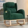 NicBex Velvet Glider Rocking Chair, Upholstered Nursery Rocking Chairs with High Backrest,Modern Rocking Chair,Nursing Chair for Bedroom - 2 of 4
