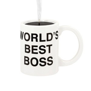 Hallmark The Office 'World's Best Boss' Coffee Mug Christmas Tree Ornament - 1 of 4