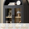 TackView 72" Tall Arched Bookcase with Glass Doors, 5 Tier Display Bookshelf Storage Cabinet, Modern Floor Standing Organizer for Living Room - 3 of 4