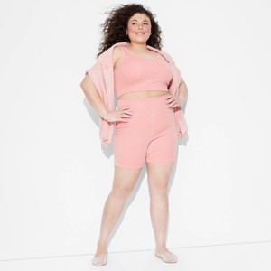 Women's High-Rise Interlock Bike Shorts - Wild Fable™ - 1 of 3